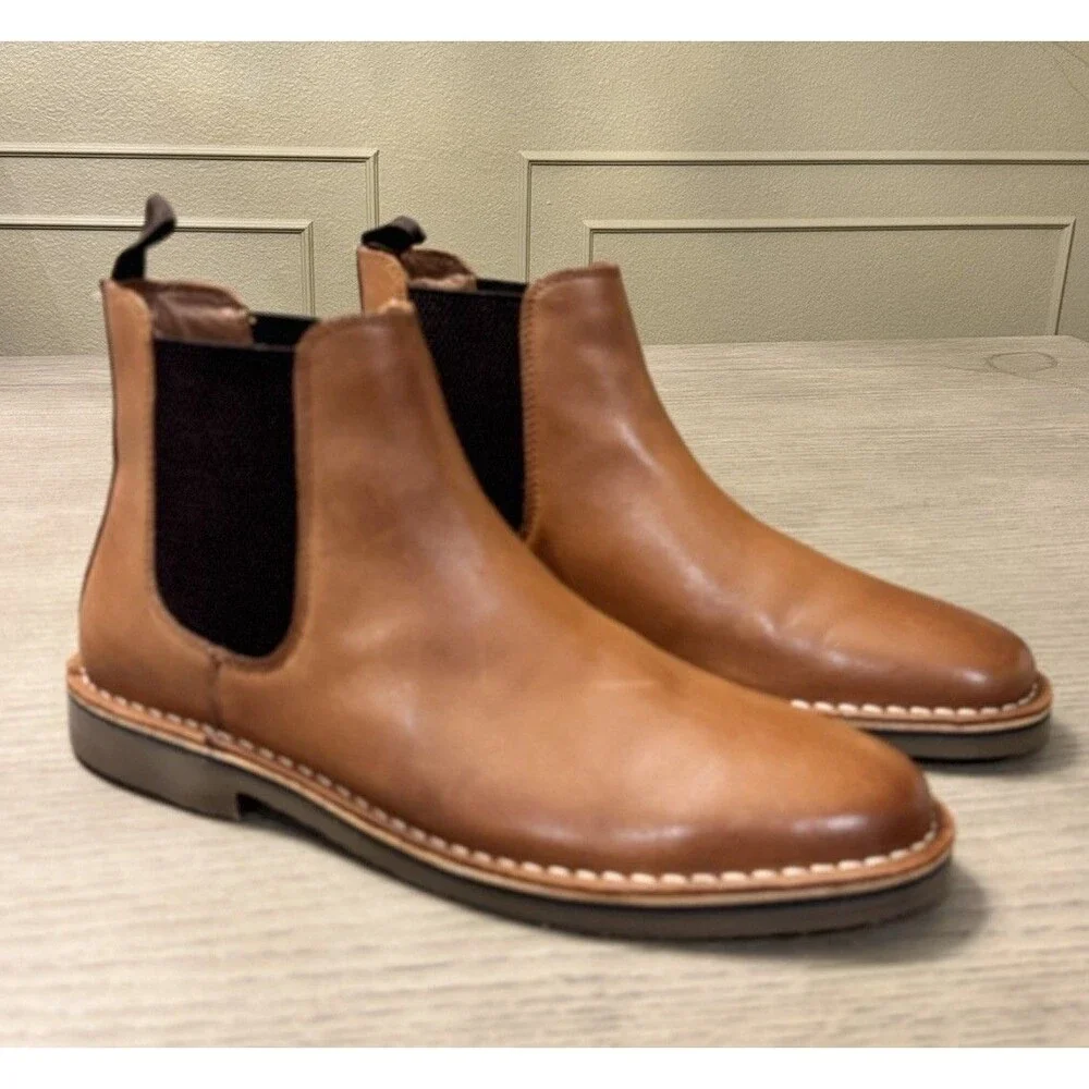 Steve Madden Men’s Hartford Leather Chelsea Boots. Size 8.5